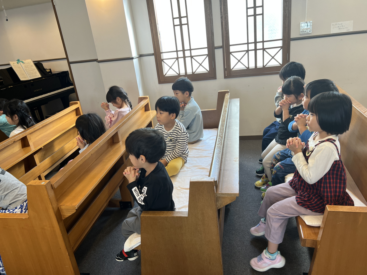 教会礼拝に参加したよ⛪４歳児ばらぐみ🌹