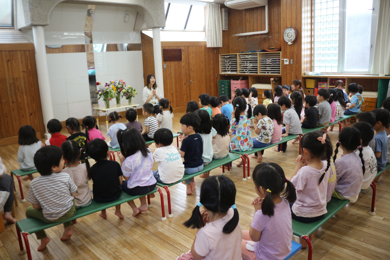 花の礼拝を守りました🌷大地フロア（幼児）